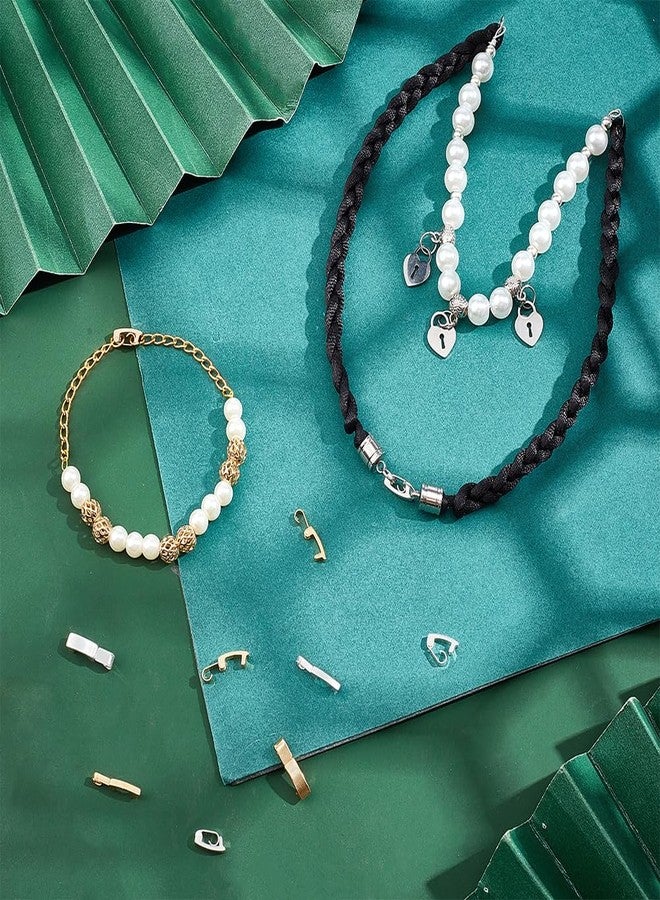 BENECREAT 44Pcs 6 Styles Brass Fold Over Clasp, Watch Band Clasps Bracelets Clasp Fold Necklace Extenders for Bracelet Necklace Craft Jewelry Making - Image 4