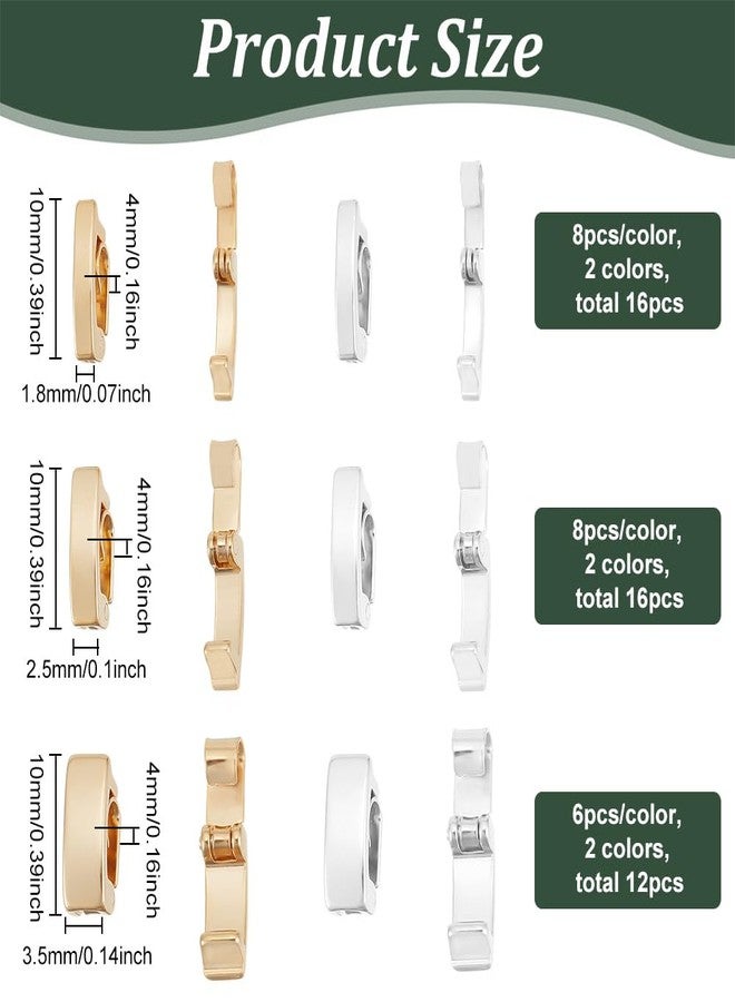 BENECREAT 44Pcs 6 Styles Brass Fold Over Clasp, Watch Band Clasps Bracelets Clasp Fold Necklace Extenders for Bracelet Necklace Craft Jewelry Making - Image 2