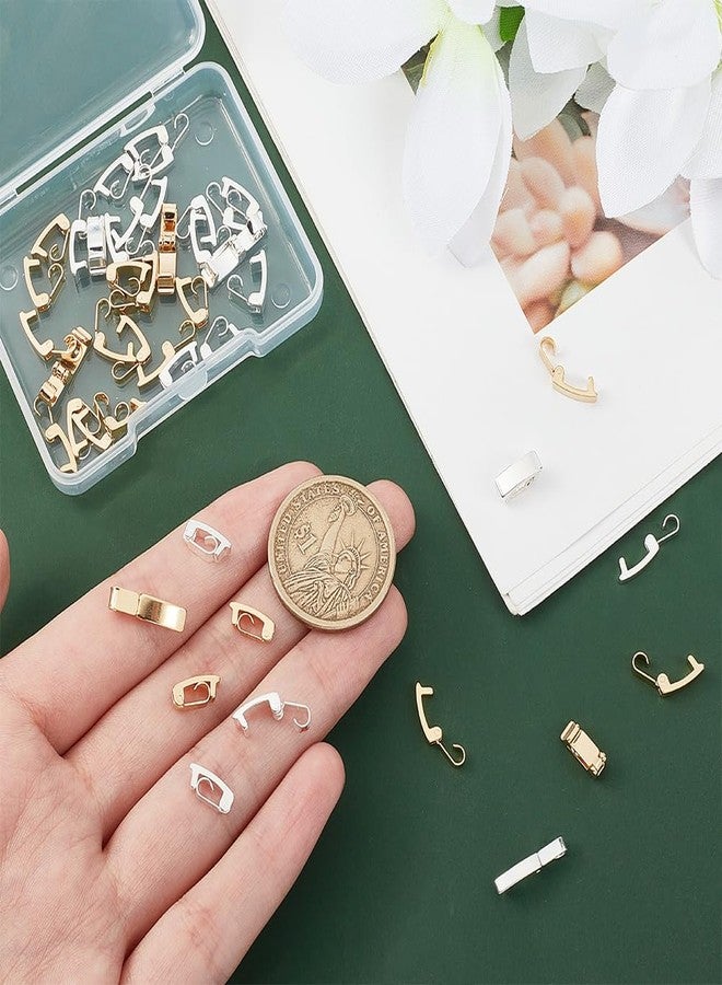 BENECREAT 44Pcs 6 Styles Brass Fold Over Clasp, Watch Band Clasps Bracelets Clasp Fold Necklace Extenders for Bracelet Necklace Craft Jewelry Making - Image 3