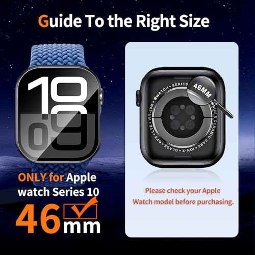 idudu 2 Pack Hard Case for Apple Watch Series 10 Series 11 [2025] 46mm Screen Protector,Built-in Full Tempered Glass [Touch Sensitive] Slim Bumper Protective Cover iWatch S10 S11 Accessories - Image 2