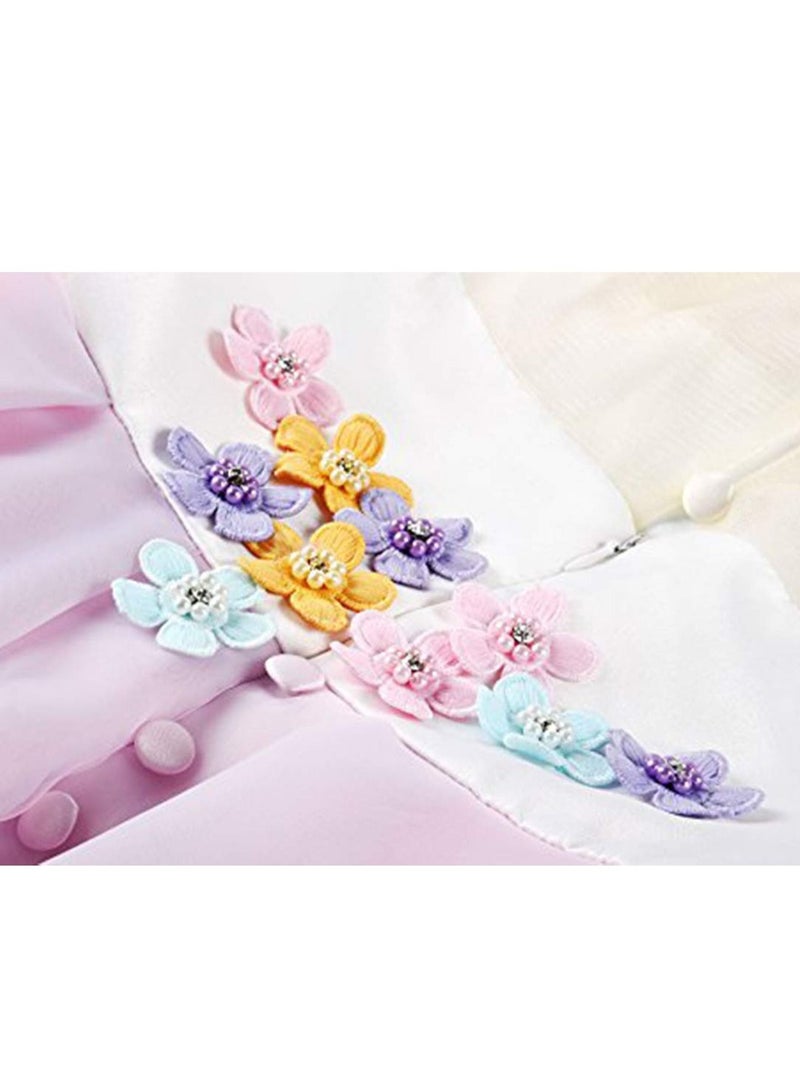 Unicorn Tutu Dress for Girls 3D Flower Princess Party Costume with Headband, XL - Image 4