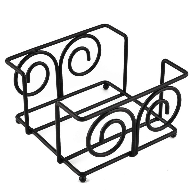 Coaster Holder 43 Inch Black Iron Metal Holder Storage Caddy for Both Round and Square Coasters Fit 4 to 9 Pieces Coasters 1 PC