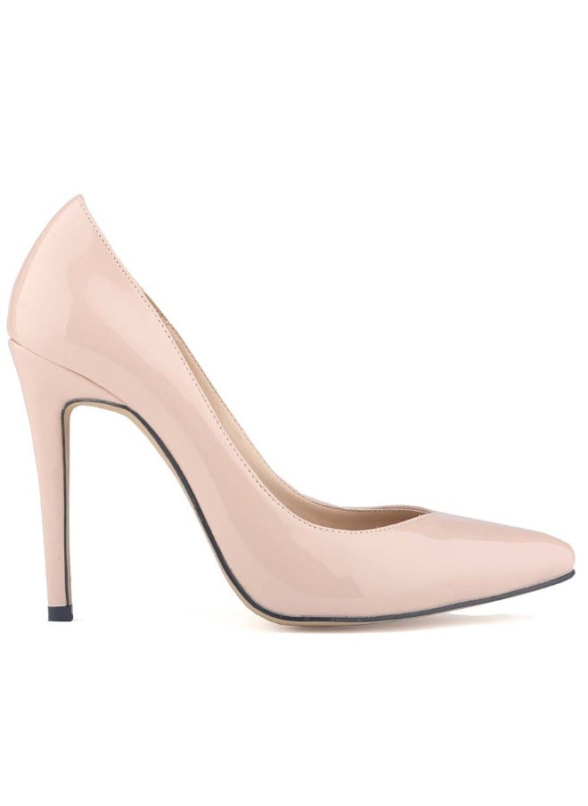 Loquat British Style Pointed Toe Ball Stiletto Heels Nude  - Image 1