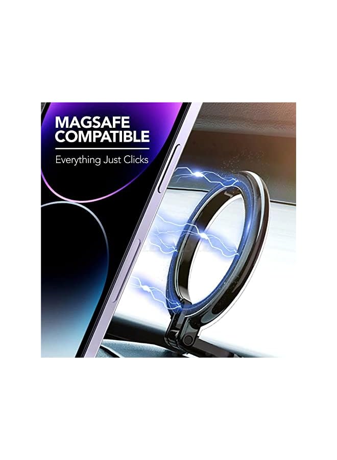 BLUE OCEAN Car Phone Holder Foldable Dashboard Cell Phone Car Mount 360 Rotation Phone Magnet Holder Car Aluminum Compatible for Magsafe car mount iPhone 14 13 12 series (MODEL B - 360º MAG SAFE)  - Image 2