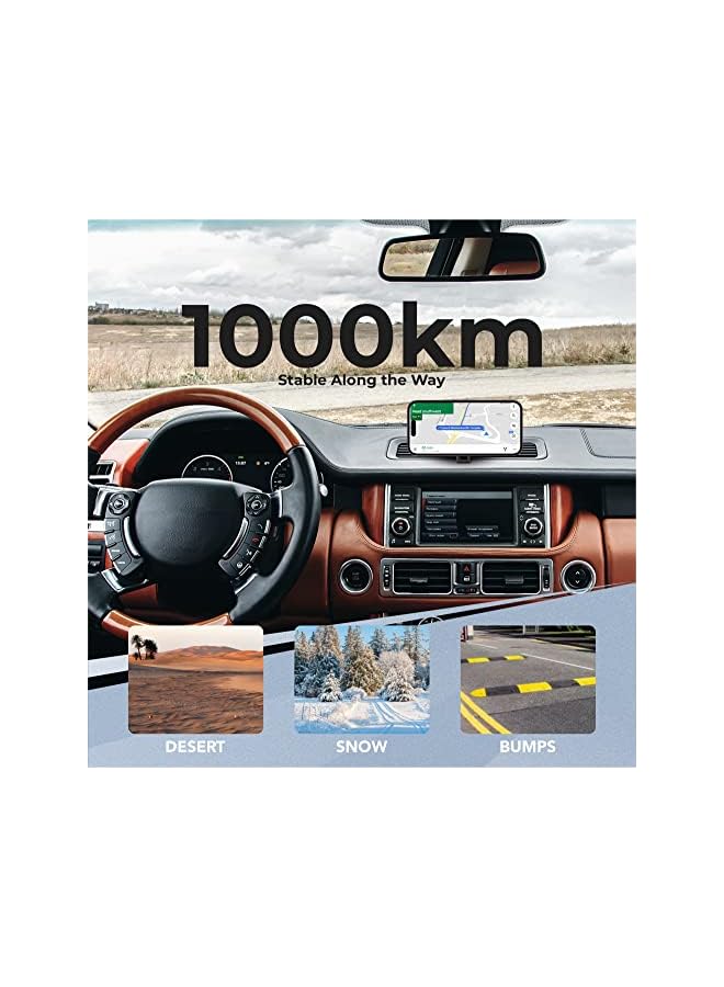BLUE OCEAN Car Phone Holder Foldable Dashboard Cell Phone Car Mount 360 Rotation Phone Magnet Holder Car Aluminum Compatible for Magsafe car mount iPhone 14 13 12 series (MODEL B - 360º MAG SAFE)  - Image 3