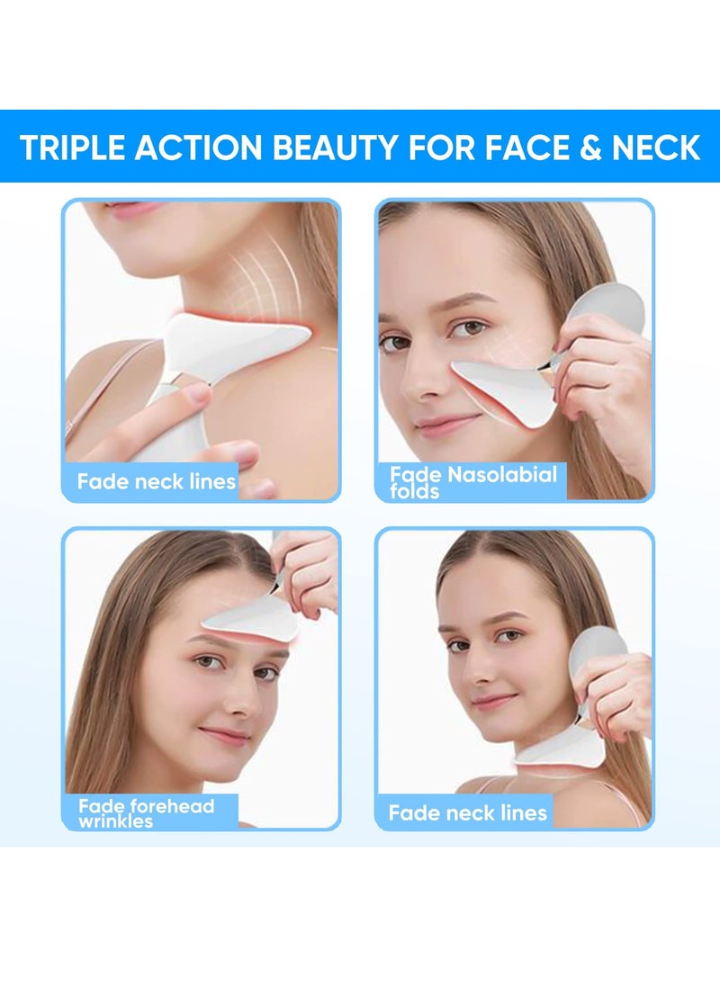 Excefore - Face Massager Anti Aging Neck Eye Massager, 3 Modes Heat High Frequency Vibration Anti Wrinkles Facial Device for Skin Tightening & Lifting, Micro-Current Neck Protector USB Rechargeable - Image 1