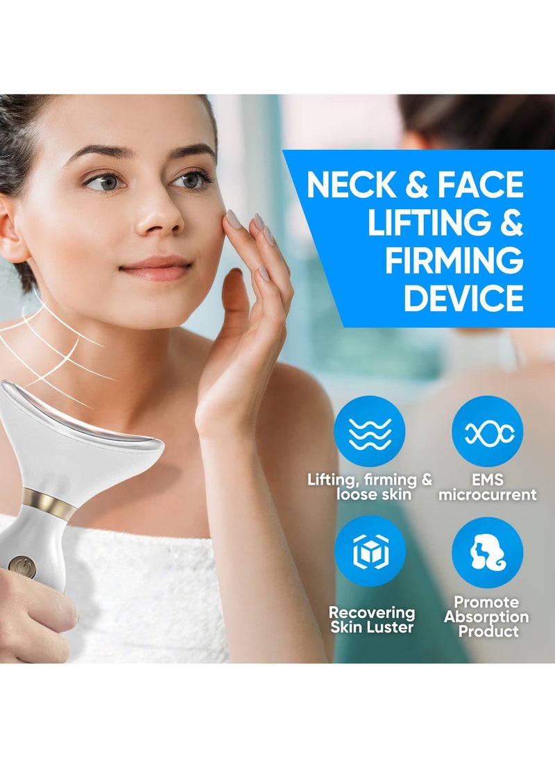 Excefore - Face Massager Anti Aging Neck Eye Massager, 3 Modes Heat High Frequency Vibration Anti Wrinkles Facial Device for Skin Tightening & Lifting, Micro-Current Neck Protector USB Rechargeable - Image 1