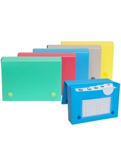 1InTheOffice Index Card Case 3X5 Index Card Holder Assorted Colors Holds 100 3X5 Cards (6 Pack)  - Image 1