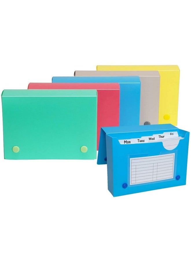 1InTheOffice Index Card Case 3X5 Index Card Holder Assorted Colors Holds 100 3X5 Cards (6 Pack)  - Image 1