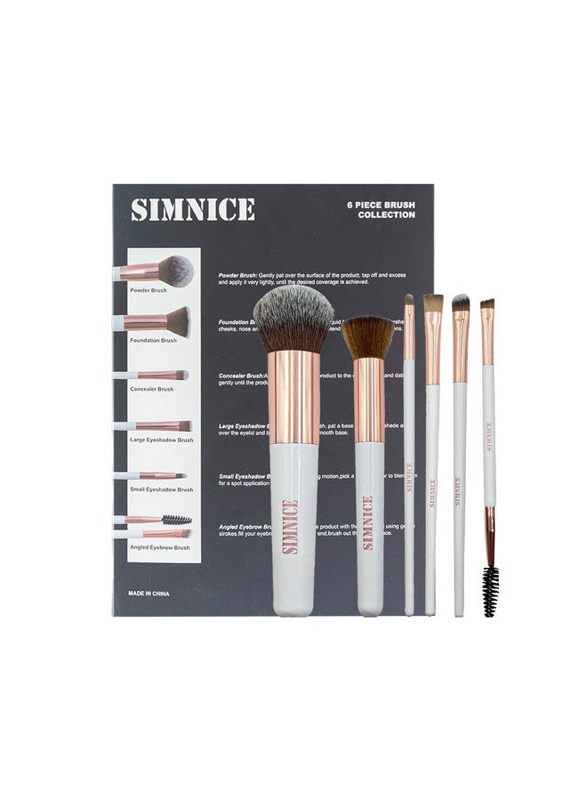 Simnice Professional Makeup Brush Set6Pcs Foundation Concealer Eye Shadows Makeup Brusheseyebrow Power Make Up Brush Kittravel Cosmetics Face Makeup Brushes For Women - Image 1