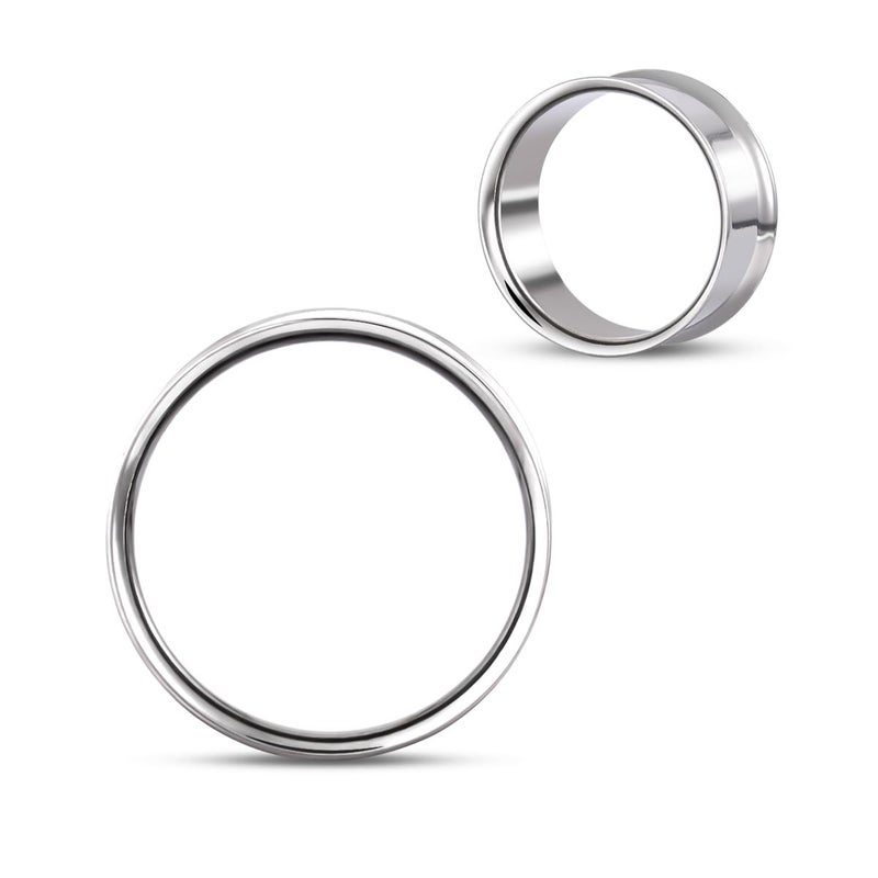 COOEAR Titanium Earrings Piercing Tunnels, 1 Pair Ear Gauges Stretchered Plugs, Steel Color Eyelet Body Jewelry 00g. - Image 1