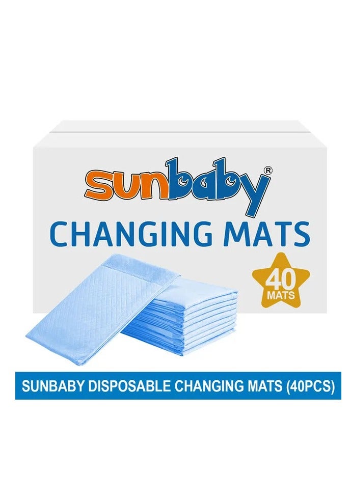 SunBaby Disposable Changing Mats, Pack of 40 - Blue - Image 4