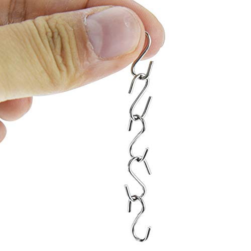 Nydotd 180 Pcs Mini S Hook Connectors, 0.55 Inch Mini Metal S-Shaped Wire Hook Hangers Christmas Ornament Hooks for DIY Crafts, Hanging Jewelry, Key Chain Ring and Tags, Wood Circles (Silver, 14mm) - Image 5