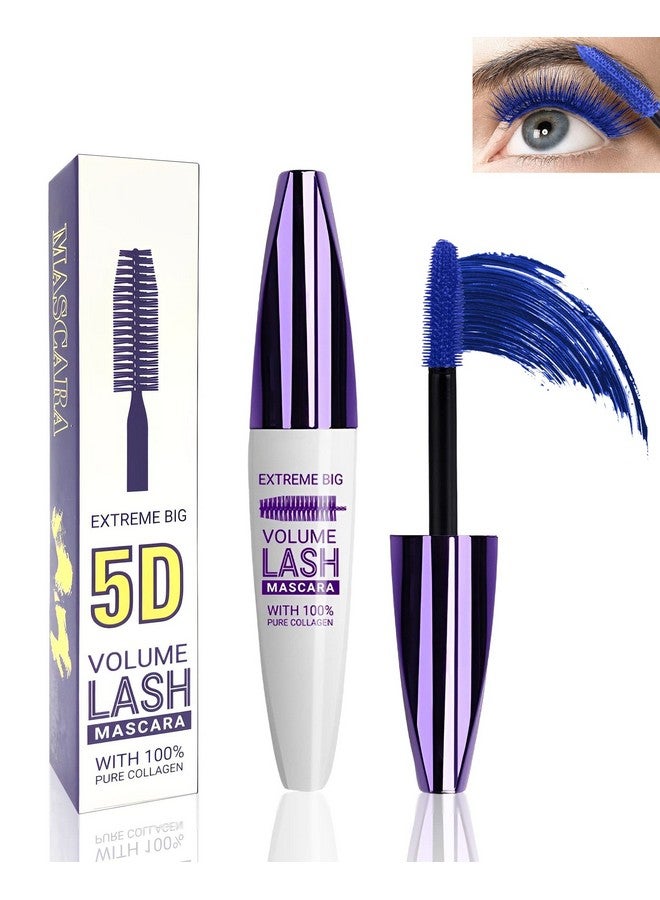 LYSdefeu 5D Color Liquid Mascara Volume And Lengthblue Waterproof Smudgeproof Colored Mascara For Eyelashes, Best Volumizing Lengthening Curling Eye Lashes, Cosplay Party Stage Use,Makeup Gift For Women Girl - Image 1