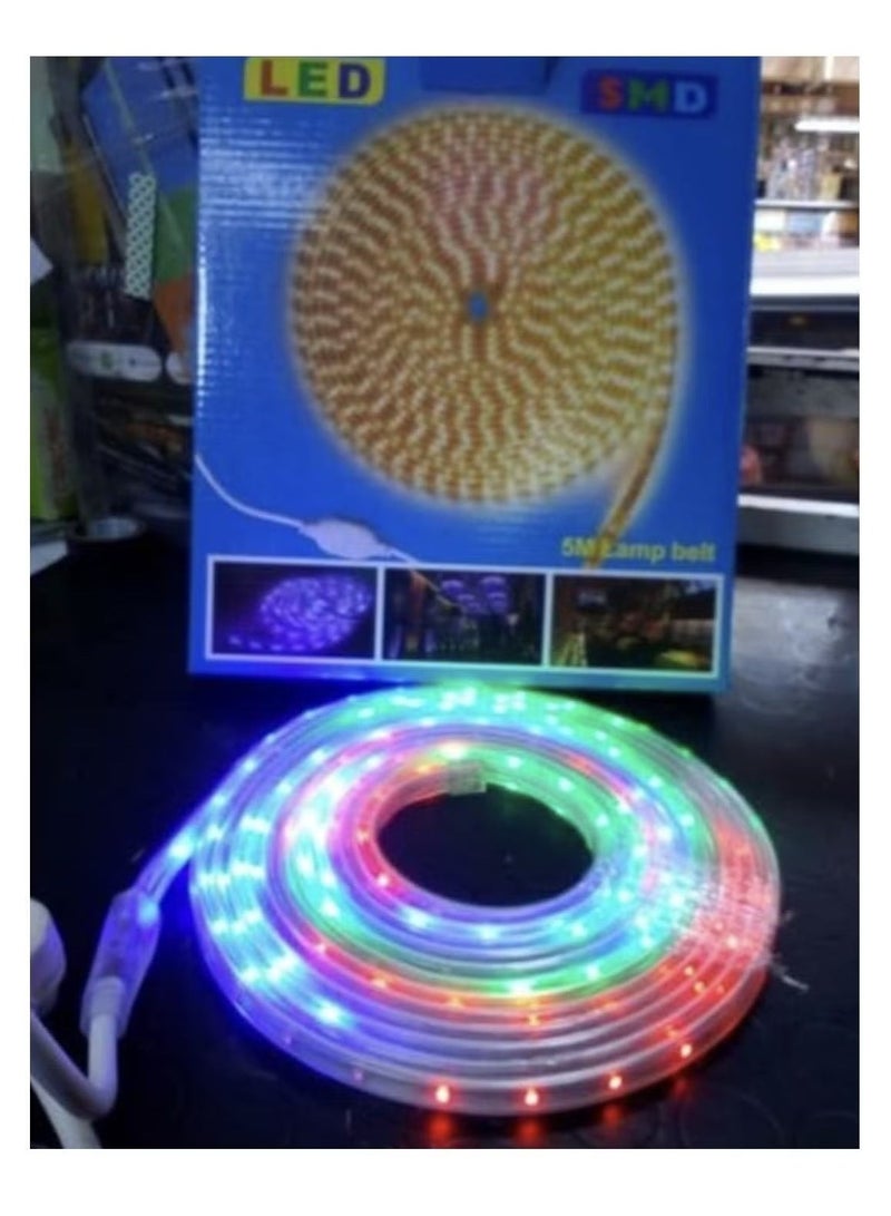 SMD ضوء نيون مرن بطول 5 أمتار مقاوم للماء مع مصابيح LED متعددة الألوان بجهد 12 فولت للاستخدام الداخلي والخارجي - مثالي لتزيين المنزل، إضاءة الحدائق، الفعاليات، تزيين السيارات، ومشاريع DIY - موفر للطاقة وسهل التركيب - Image 2