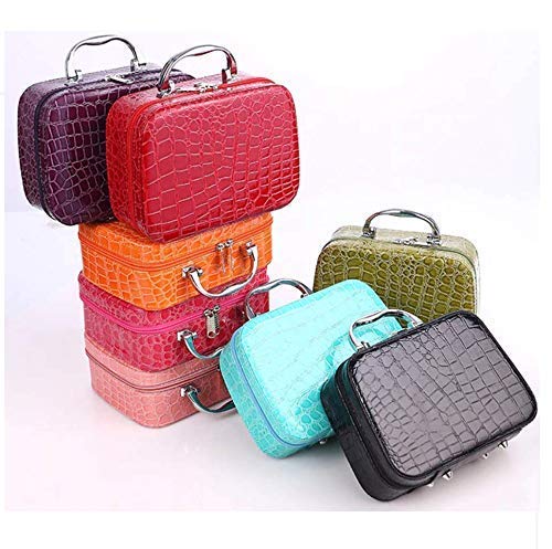 PARVY Cosmetic Storage Boxes Latest Stylish Makeup Bag for Women Jewellery OrganizerToiletry Box with Compact Magnifying Mirror for Travel 1Pcs MultiColour - Image 5