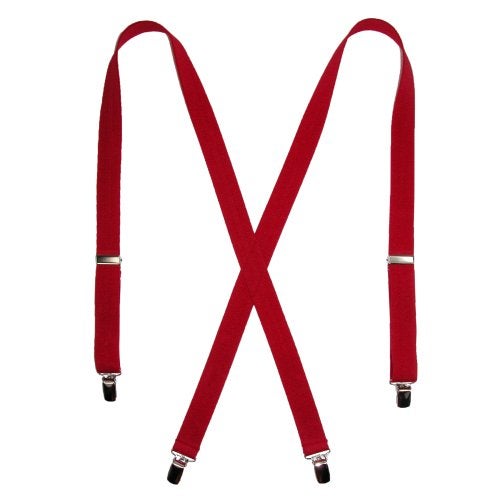 CTM Women's Elastic Clip-End 1 Inch Basic Suspenders, Black - Image 2