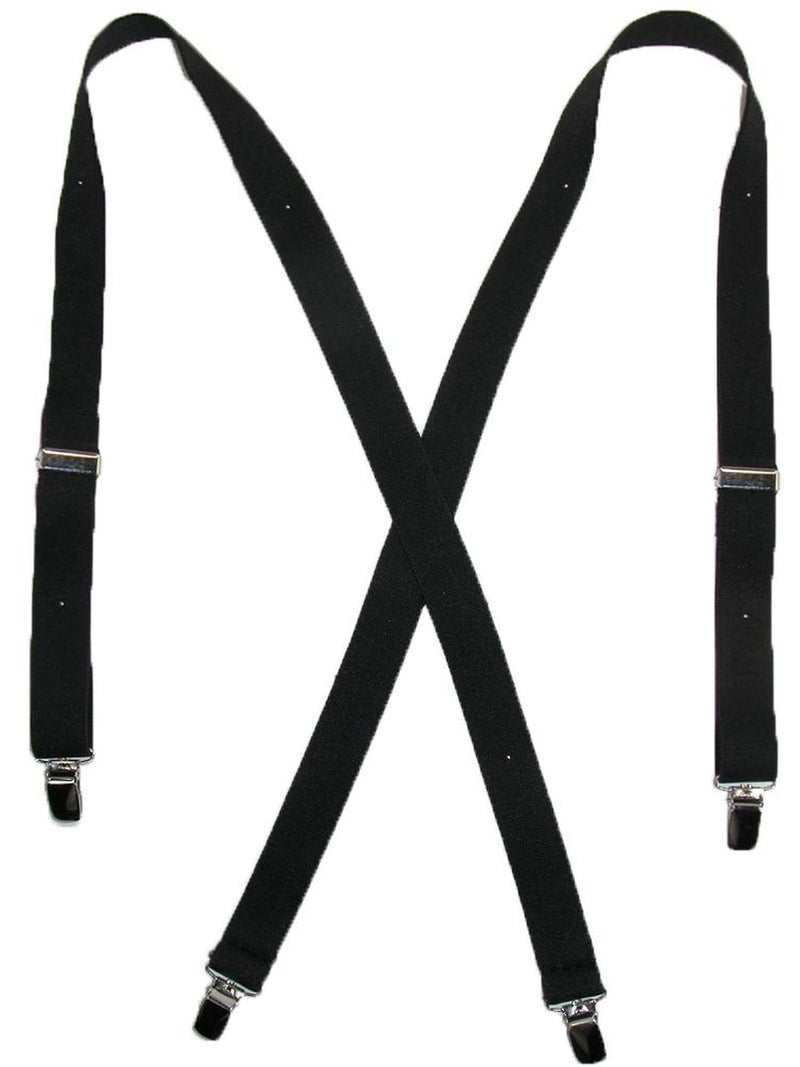 CTM Women's Elastic Clip-End 1 Inch Basic Suspenders, Black - Image 3