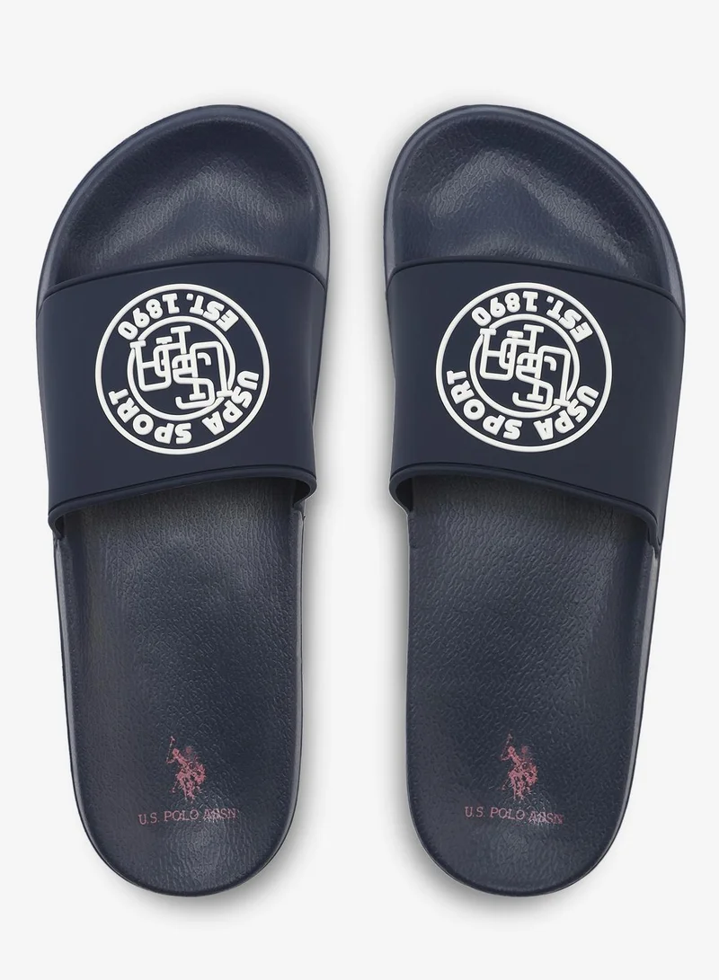 U.S. Polo Assn.  Sean Men's Slip-On Casual Everyday Slide Sandals - Navy for Men | Best Price UAE