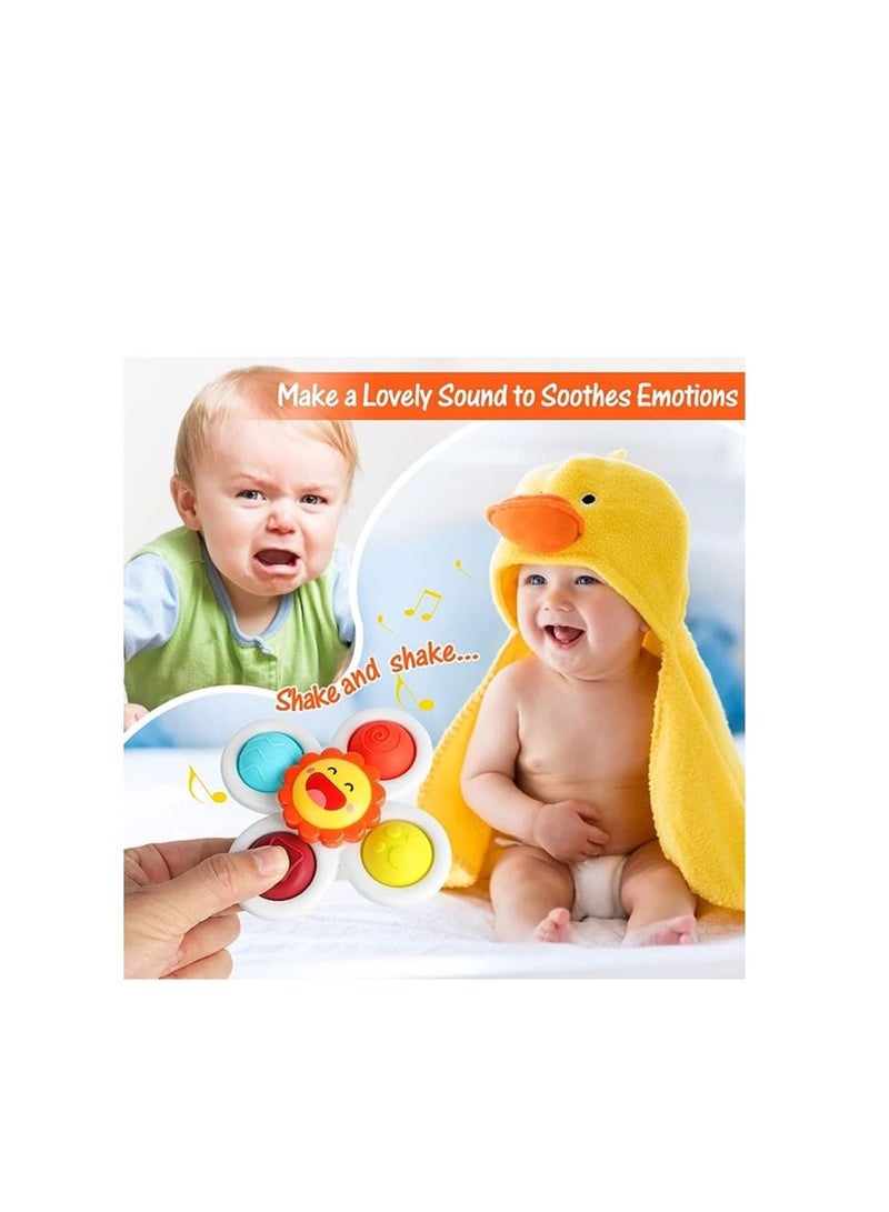 ORiTi ORiTi 3PCS Suction Cup Spinner Toy for Baby, Simple Dimple Fidget Toys with Stackable Suction Cup Toys, Sensory Toys for Toddlers 1-3 Years Old, Infant Baby 6 12 18 Months Birthday Gifts Bath Toy  - Image 5