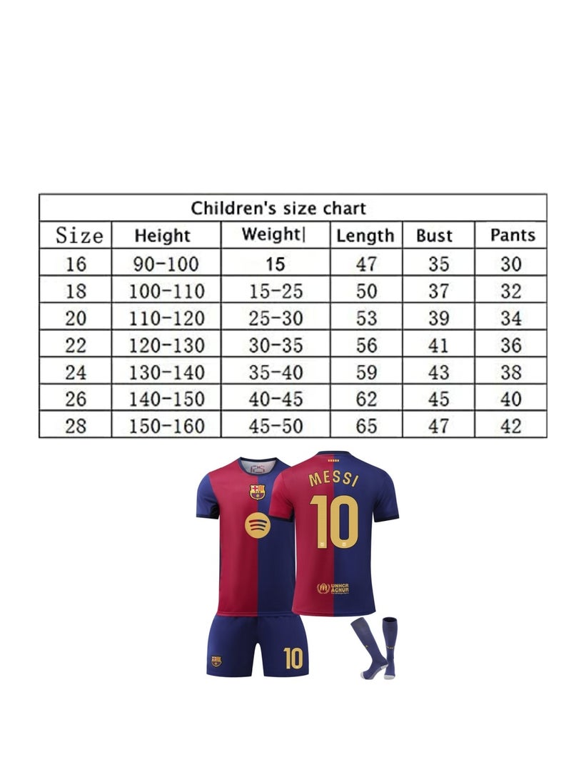 Generic Children's Football Jersey Youth Barcelona Football Sportswear suit  - Image 4