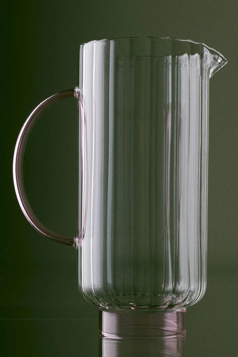 H&M Fluted glass carafe