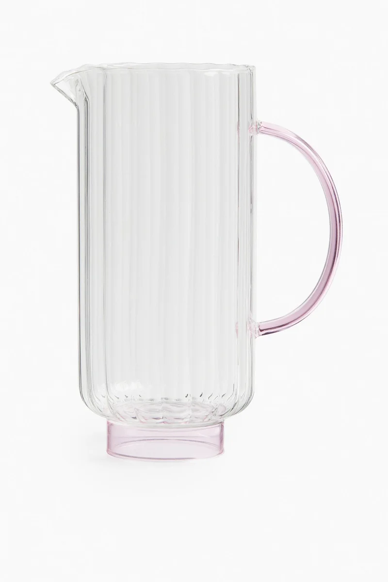 H&M Fluted glass carafe