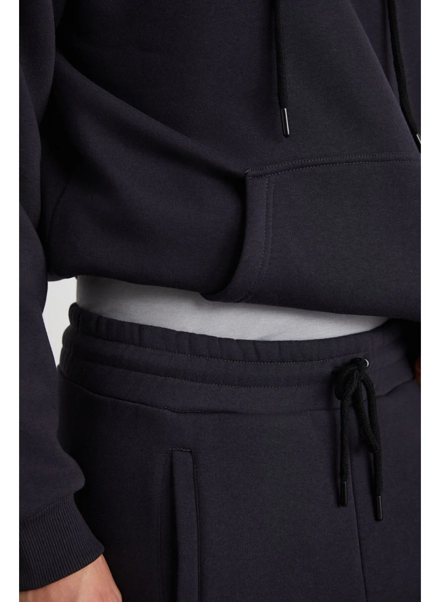 جريميلانج Hakone Men's Basic Soft Regular Fit Elastic Leg Organic Cotton Anthracite Sweatpants