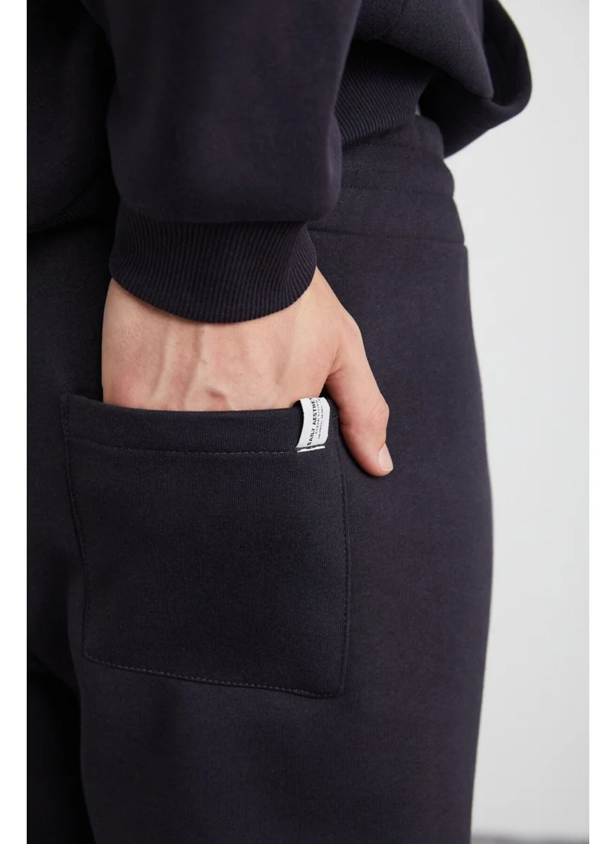 جريميلانج Hakone Men's Basic Soft Regular Fit Elastic Leg Organic Cotton Anthracite Sweatpants