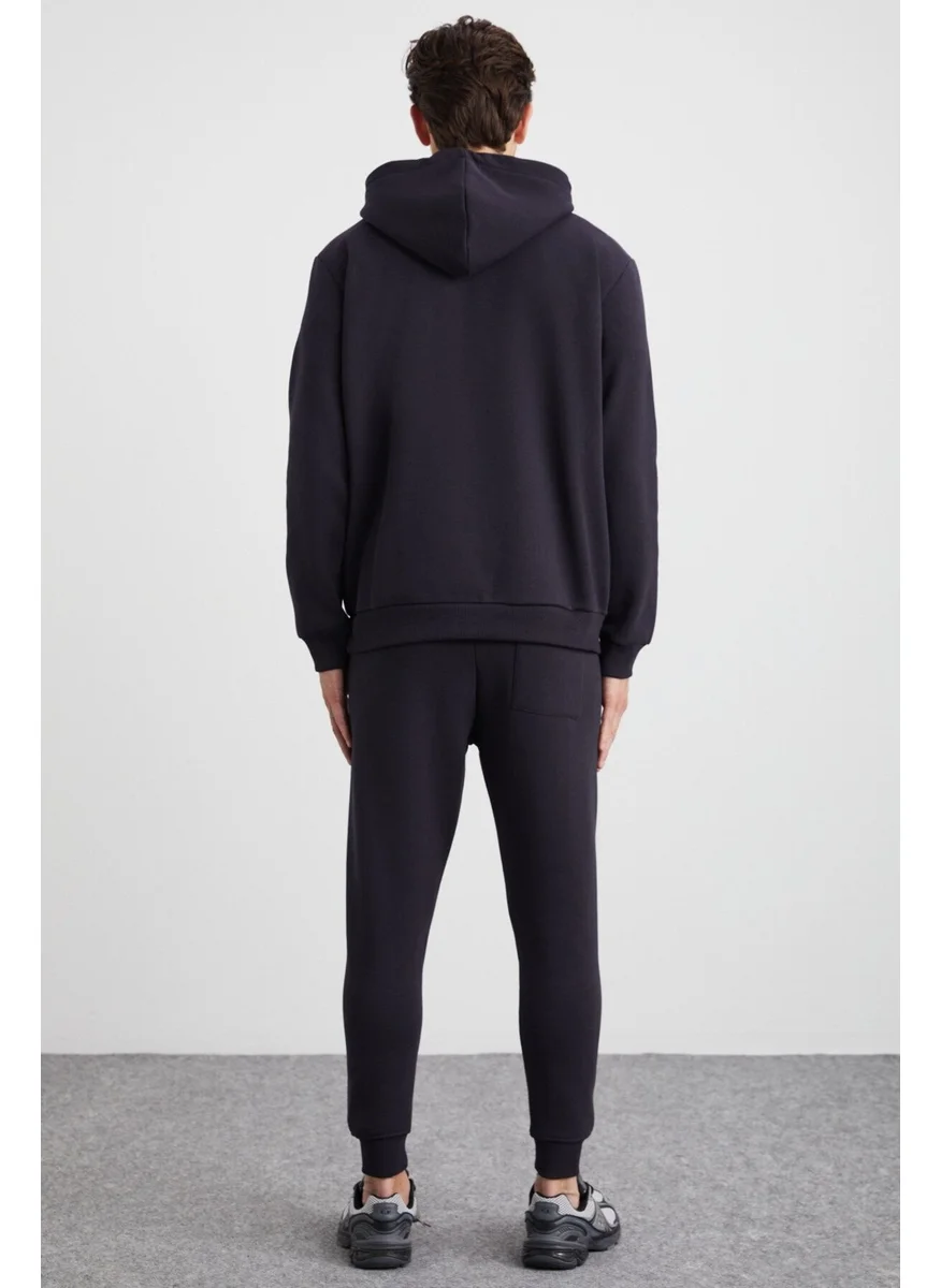 جريميلانج Hakone Men's Basic Soft Regular Fit Elastic Leg Organic Cotton Anthracite Sweatpants