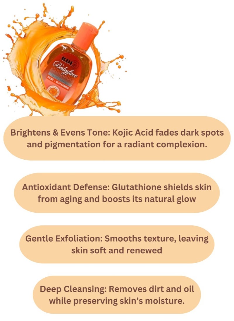 RDL Pharmaceutical Laboratories, Inc. Babyface facial cleanser Kojic+glutathion  250ml  - Image 2