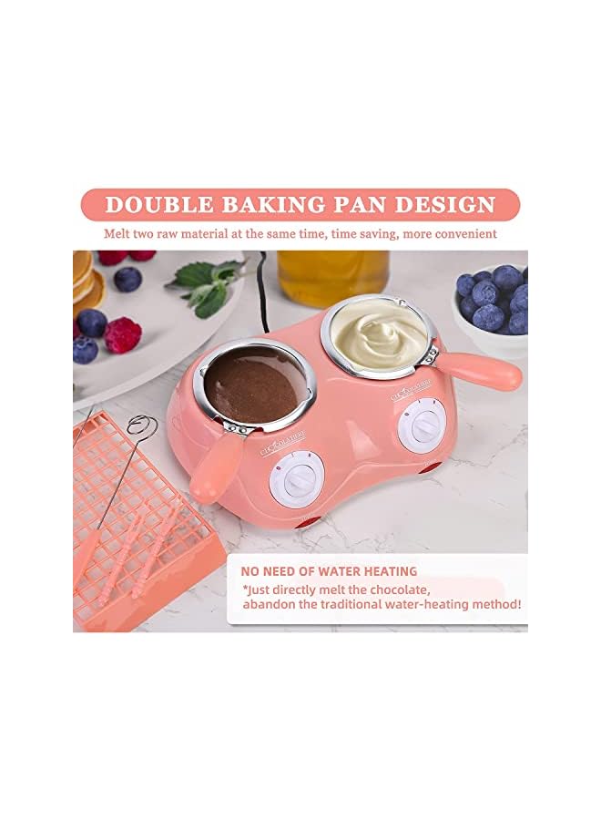 PROMASS مجموعة تذويب الشوكولاتة الكهربائية، نافورة فوندو الشوكولاتة ذات الوعاء المزدوج لتذويب الشوكولاتة والجبن والحلوى والزبدة، آلة تذويب الشوكولاتة بقوة 24 وات للحفلات - Image 5