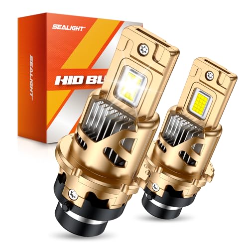 SEALIGHT D2S Bulbs 6500K Cool White 10X Brightness HID Bulbs 001S Instant Start 11 D2S Original HID Replacement for 85122 66240 66040 66240CBI Bulb Pack of 2 - Image 1