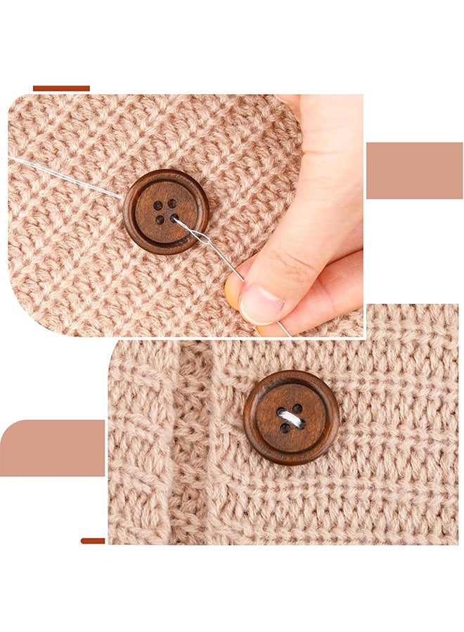 50Pcs 1 Inch Wooden Buttons 4 Hole Polished Sewing Buttons Classic Wooden Button for Shirt Pillow Covers Headbands Crafts Sewing Knitted Items - Image 4