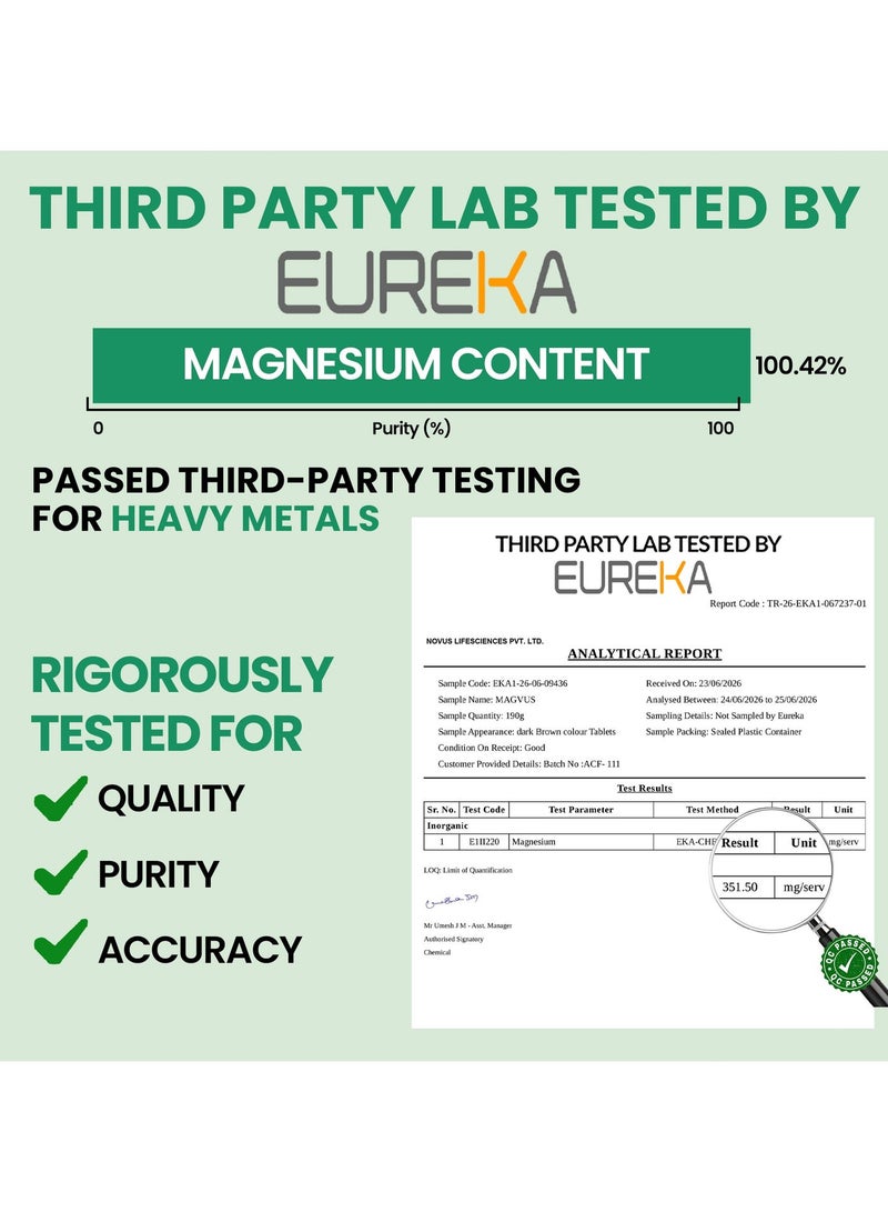 Carbamide Forte Chelated Magnesium Glycinate Supplement 1600mg | Elemental Magnesium 350mg Per Serving | Magnesium Supplement Supports Muscle Recovery & Better Sleep - 120 Tablets - Image 3