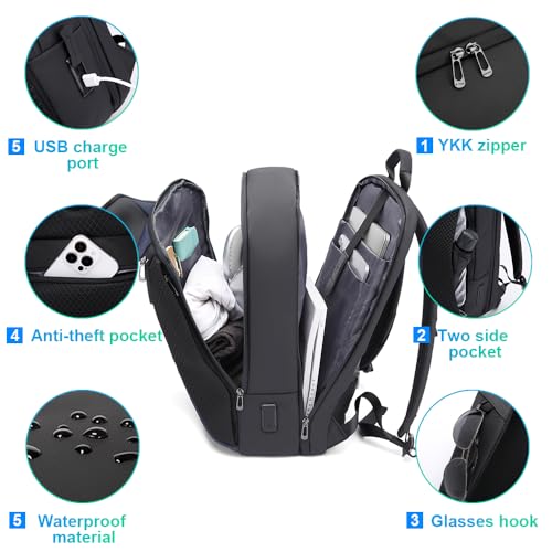 BANGE Smart Business Laptop Backpack Waterproof can fit 15.6-17.3 Inch Laptop with 3.0 USB charging port for men and women - Image 3