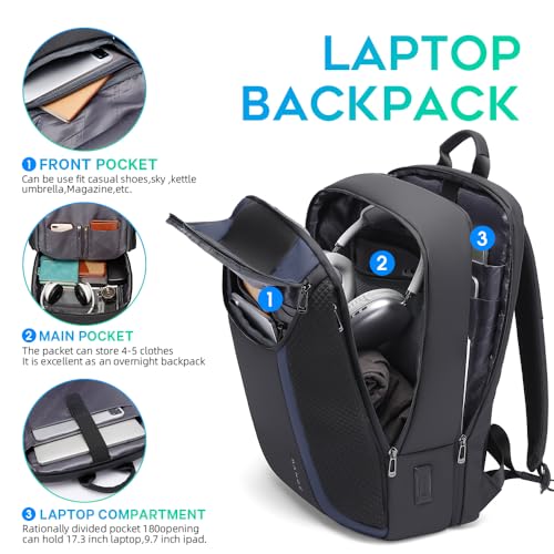 BANGE Smart Business Laptop Backpack Waterproof can fit 15.6-17.3 Inch Laptop with 3.0 USB charging port for men and women - Image 2