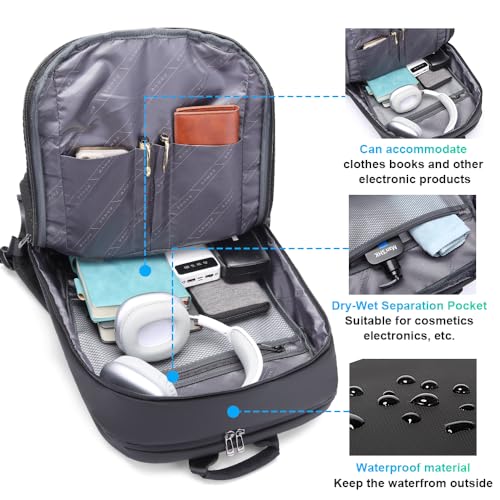 BANGE Smart Business Laptop Backpack Waterproof can fit 15.6-17.3 Inch Laptop with 3.0 USB charging port for men and women - Image 5