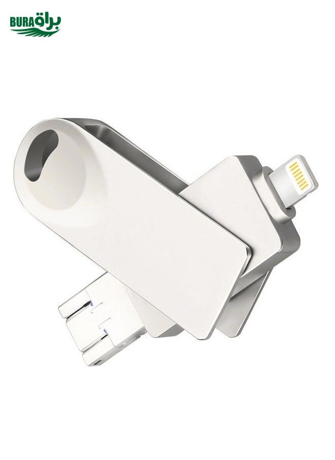 BURAQ S29 3 in 1 16GB Micro USB + USB + 8 Pin Interface Metal Twister Flash Disk(Silver)  - Image 2