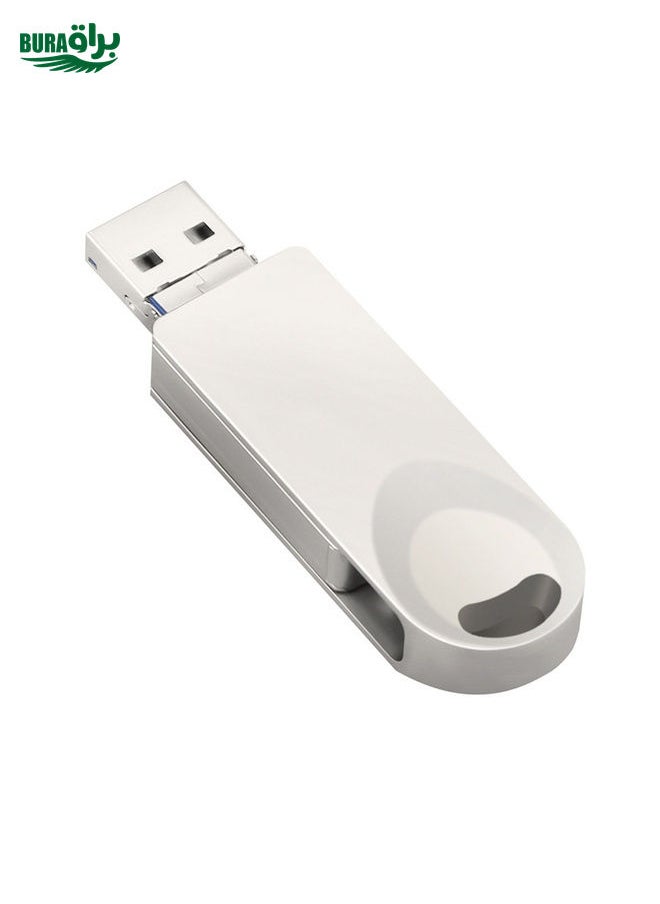 BURAQ S29 3 in 1 16GB Micro USB + USB + 8 Pin Interface Metal Twister Flash Disk(Silver)  - Image 3