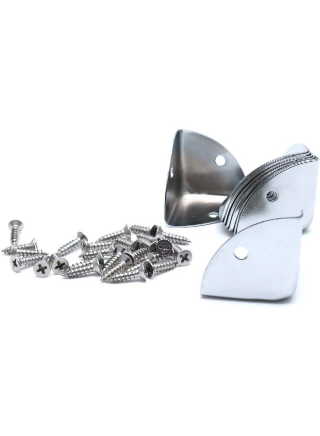 Mcredy Mcredy Karcy 8Pcs 1.3" Side Length Metal Edge Guard Solid Corner Protector for Furniture Box Table Cabinet Trunk 