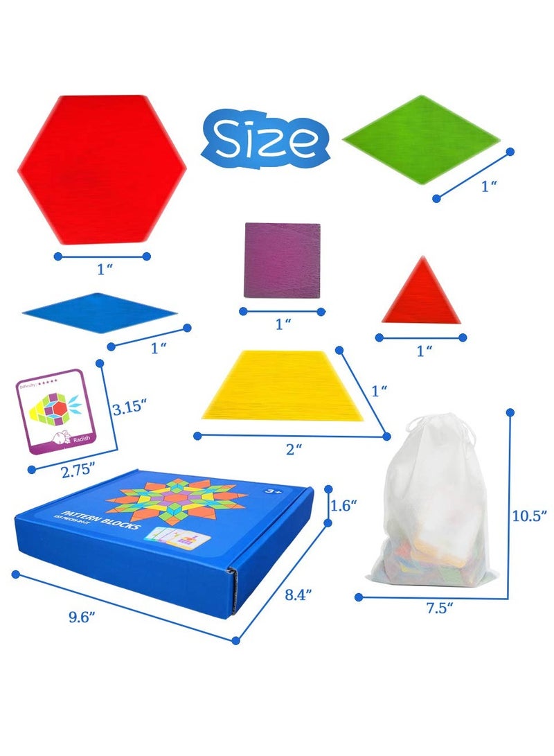 155-Piece Wooden Tangram Puzzle with Shape Ideas - Image 2