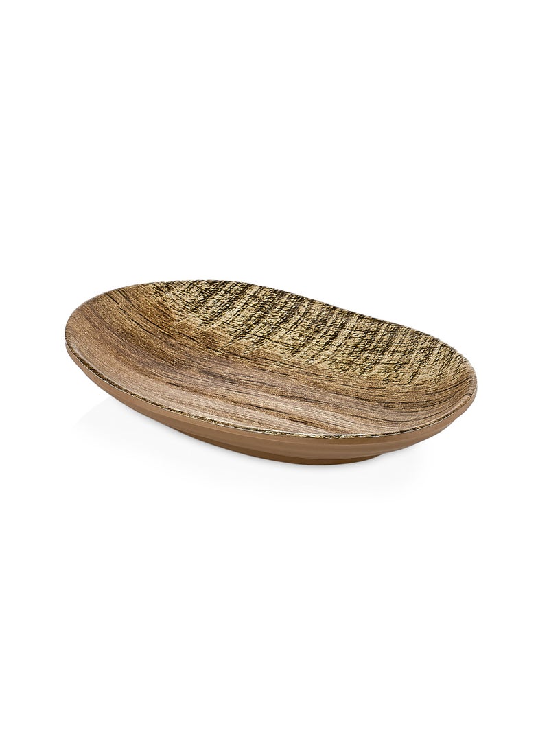 KULSAN Melamine Serving Plate Set 3 Pcs Wooden Design Size 23 cm - Image 2