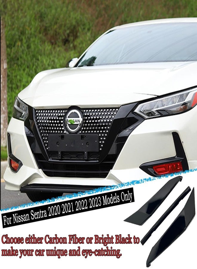 MUXEE Front Grill Cover Trim, For Nissan Sentra 2020 2021 2022 2023，3PCS Grille Chrome Delete Vinyl Overlay Trim Accessories -Bright Black - Image 4
