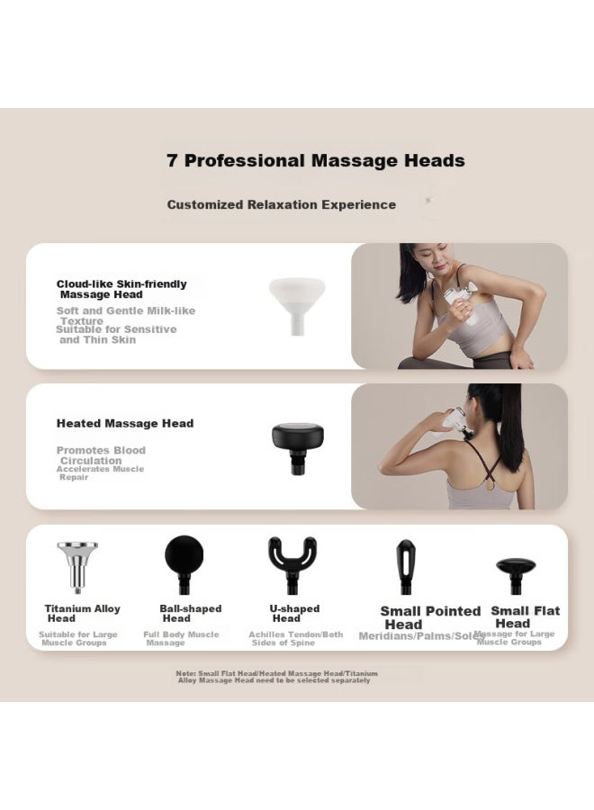 Beoka Adjustable Deep Tissue Massage Gun, Muscle Massage Device, Portable Mini Version Professional Grade Gift For Boyfriend Girlfriend New Year Present X Max Platinum Beach - Hot Compress Head - Image 5