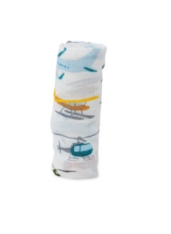 little unicorn Deluxe Muslin Swaddle  Single Air Show  - Image 2