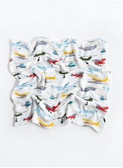 little unicorn Deluxe Muslin Swaddle  Single Air Show  - Image 3