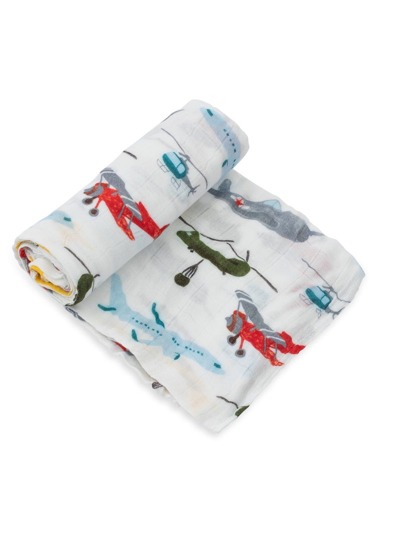 little unicorn - Deluxe Muslin Swaddle  Single Air Show - Image 1