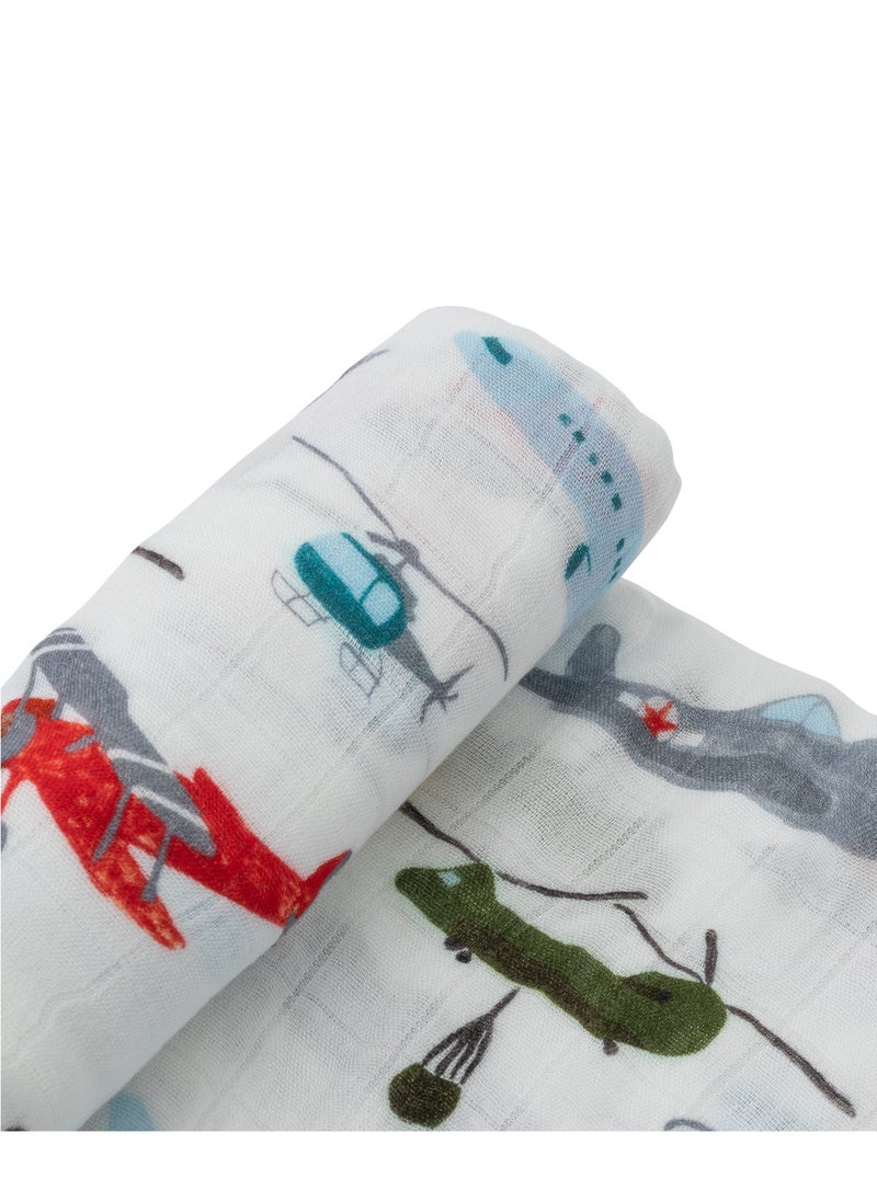 little unicorn - Deluxe Muslin Swaddle  Single Air Show - Image 1