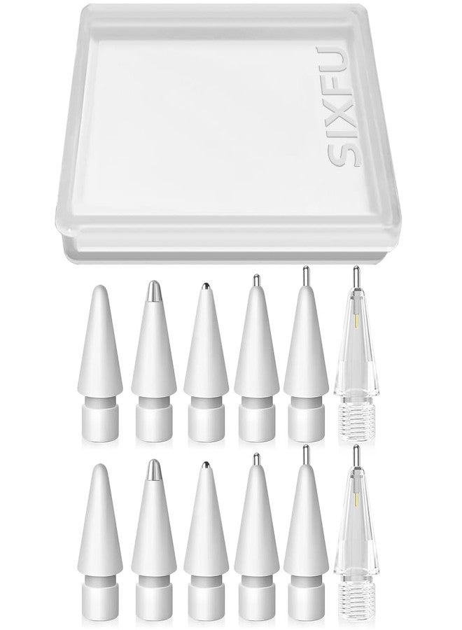 SIXFU Replacement Pencil Tips for Apple Pencil, Durable Pencil Nibs Set for Apple Pencil Tip(12 PCS) - Image 1